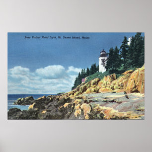 Mt. Einsame Insel, Bass-Hafen-Kopf-Leuchtturm Poster