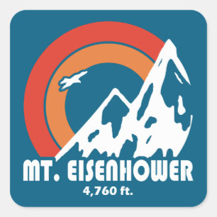 Mt. Eisenhower New Hampshire Sun Eagle Quadratischer Aufkleber