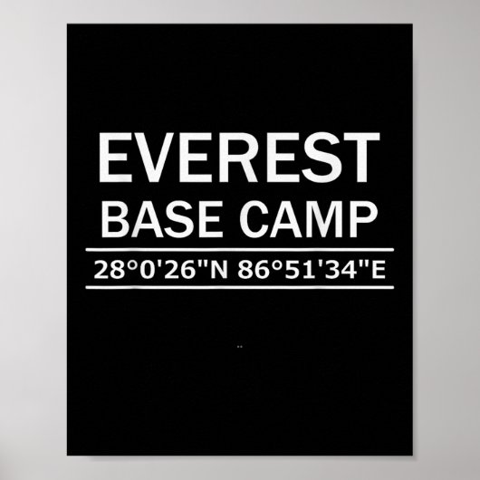 Mt Everest Base Camp Coordinates  Poster (Vorne)