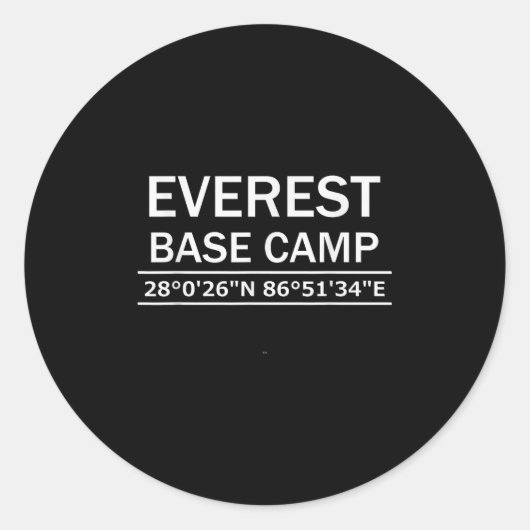 Mt Everest Basislager Koordinaten Runder Aufkleber (Vorderseite)