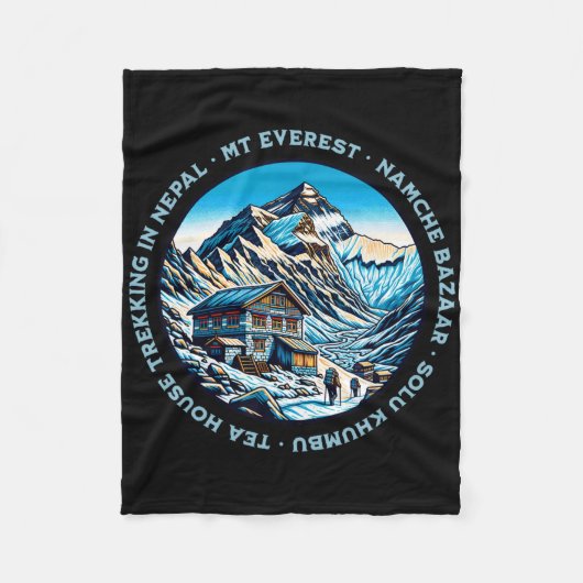 Mt Everest Namche Bazaar Teestube Trekking Nepal Fleecedecke (Vorderseite)