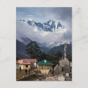 Mt Everest Peak aus Tengboche Himalayan Village Postkarte