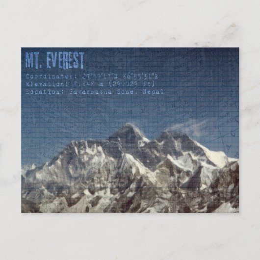 Mt Everest Postcard Postkarte (Vorderseite)