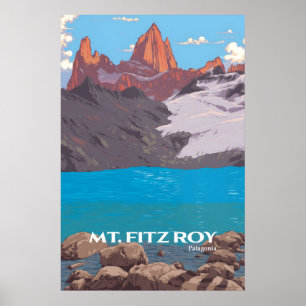 Mt Fitz Roy Patagonien Reiseplakat Poster