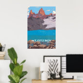Mt Fitz Roy Patagonien Reiseplakat Poster (Heimbüro)