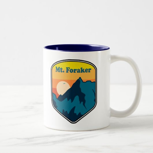 Mt. Foraker Alaska Sunrise Zweifarbige Tasse (Rechts)