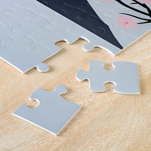 Mt. Fuji Cherry Blossom Minimalist Art Puzzle  (Seite)