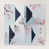 Mt. Fuji Cherry Blossom Minimalist Art Puzzle  (Horizontal)
