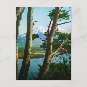 Mt. Fuji durch die Morgenwälder Altes Japan Postkarte
