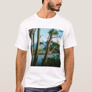 Mt. Fuji durch die Morgenwälder Vintage Japan T-Shirt