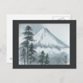 Mt Fuji Ink Painting Postcard Postkarte (Vorne/Hinten)