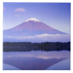 Mt. Fuji mit Lenticularis-Wolke, Motosu-See, Fliese