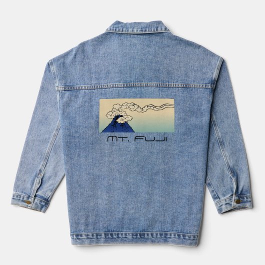 Mt. Fuji mit Wolken Landschaft  Jeansjacke (Rückseite)