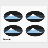 Mt. Fuji seen from the northeast. Ovaler Aufkleber (Blatt)