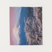 Mt Fuji und Kirschblüten Wandteppich (Vorderseite)