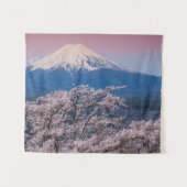 Mt Fuji und Kirschblüten Wandteppich (Vorderseite (Horizontal))