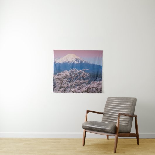 Mt Fuji und Kirschblüten Wandteppich (Beispiel (Horizontal))
