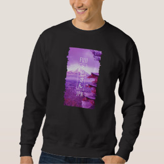 Mt Fuji Vaporwave Aesthetic Japanese Kanji Otaku J Sweatshirt