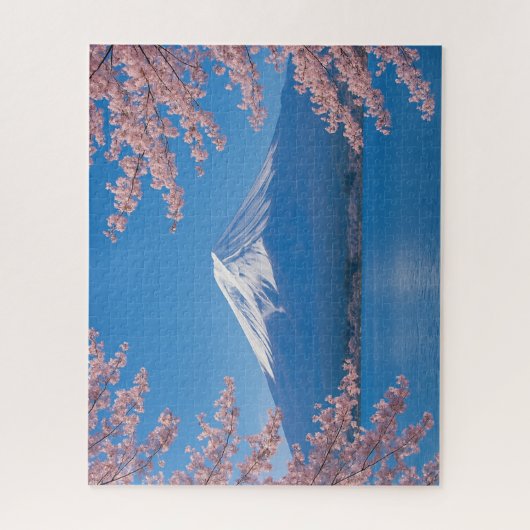 Mt. Fuji with Cherry Blossoms in Full Bloom Puzzle (Vertikal)