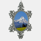 Mt-Haube Oregon Schneeflocken Zinn-Ornament (Links)