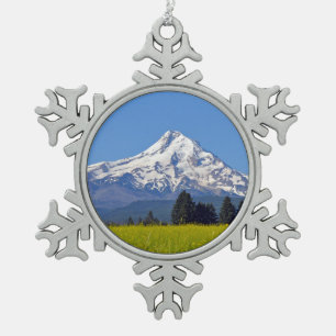 Mt-Haube Oregon Schneeflocken Zinn-Ornament