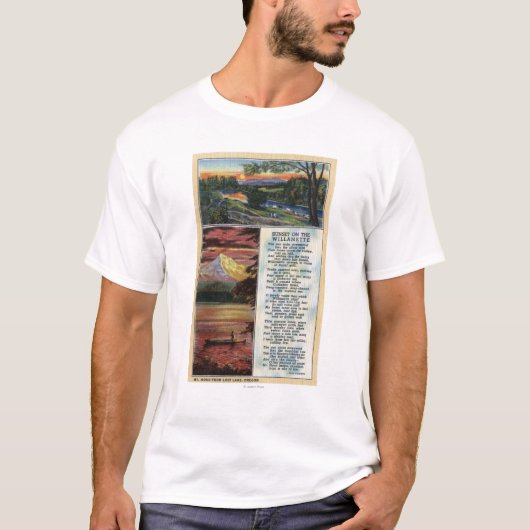 Mt. Haube von verlorener See-Ansicht T-Shirt (Vorderseite)