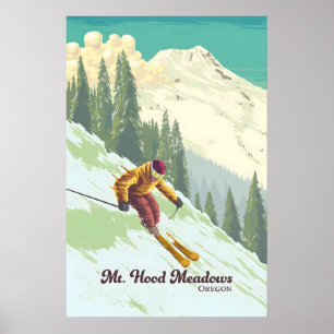 Mt. Hood Meadows Oregon Skigebiet Reiseplakat Poster