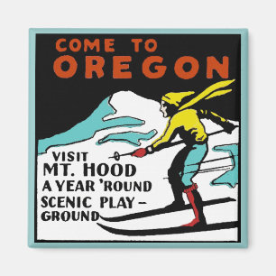 Mt. HOOD OREGON - Vintage Reise Magnet