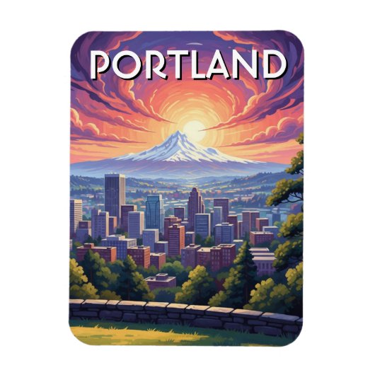 Mt Hood Portland Oregon Magnet (Vertikal)