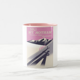 Mt. Hotham, Werbeplakat für Skigebiet in den Victo Zweifarbige Tasse