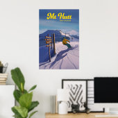 Mt Hutt Neuseeland Snowboarden Reiseplakat Poster (Heimbüro)