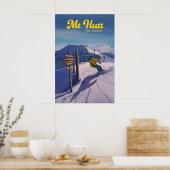 Mt Hutt Neuseeland Snowboarden Reiseplakat Poster (Küche)