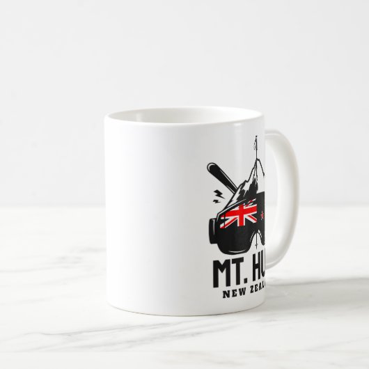 Mt Hutt New Zealand Ski Resort Retro Skiing Kaffeetasse (VorderseiteRechts)