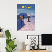 Mt Hutt Skigebiet Reiseplakat Poster (Heimbüro)