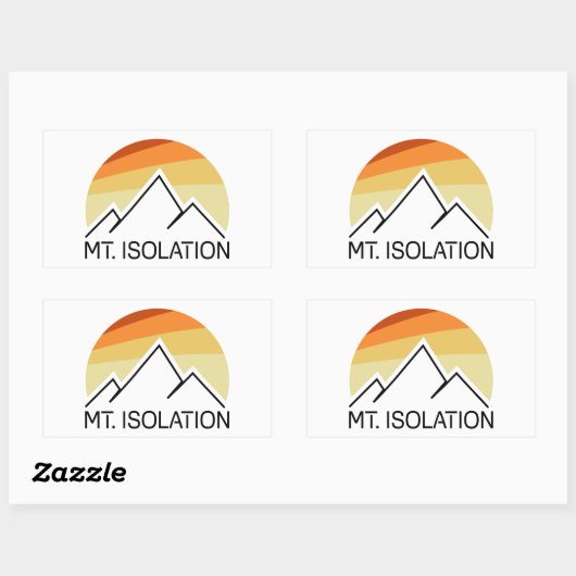 Mt. Isolation Neues Hampshire Retro Rechteckiger Aufkleber (Blatt)