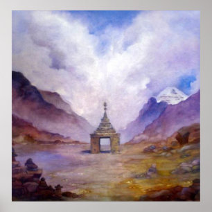 Mt Kailash Stupa Tibet durch Lynda Vugler Poster