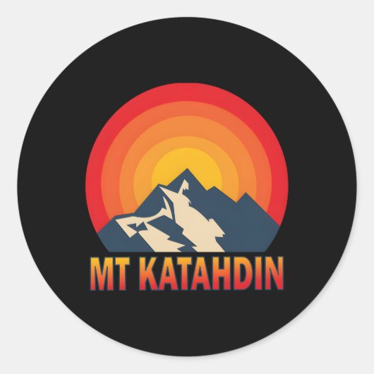 Mt Katahdin Mountain Sun Runder Aufkleber (Vorderseite)