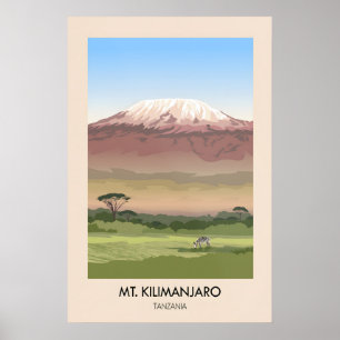 Mt Kilimandscharo Tansania Reiseplakat Poster