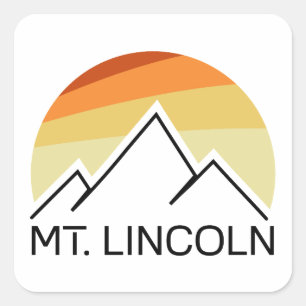 Mt. Lincoln New Hampshire Retro Quadratischer Aufkleber