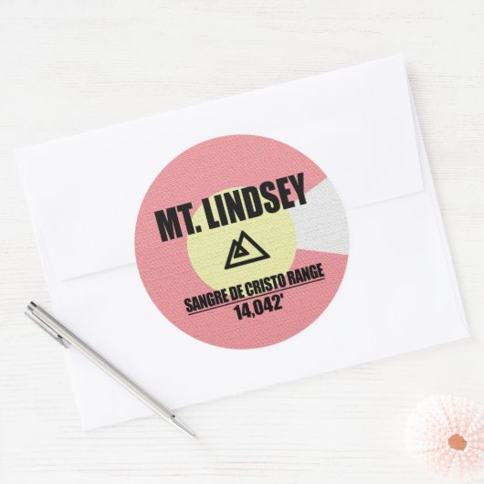 Mt. Lindsey Runder Aufkleber (Umschlag)