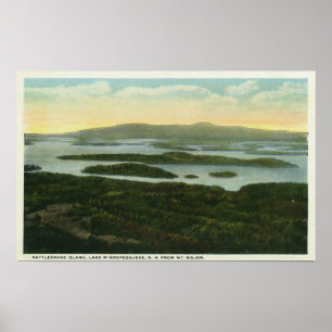 Mt. Major Aerial View of Rattlesnake Island, Poster