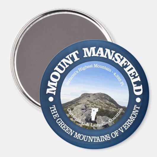 Mt Mansfield Magnet (Vorderseite/Rückseite)