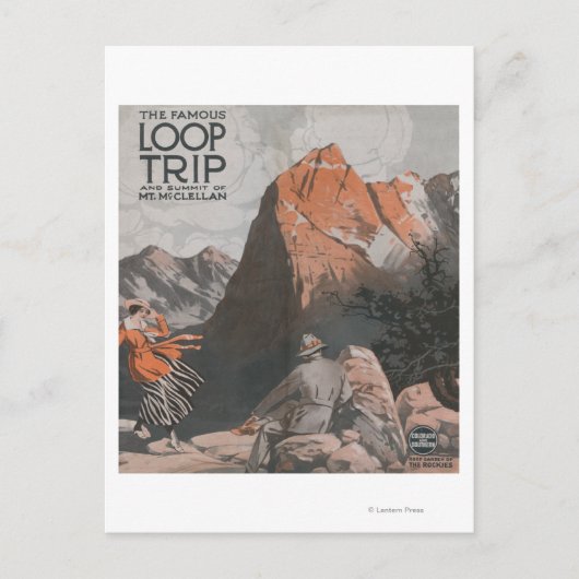 Mt. McClellan & Loop Reiseplakat Postkarte (Vorderseite)