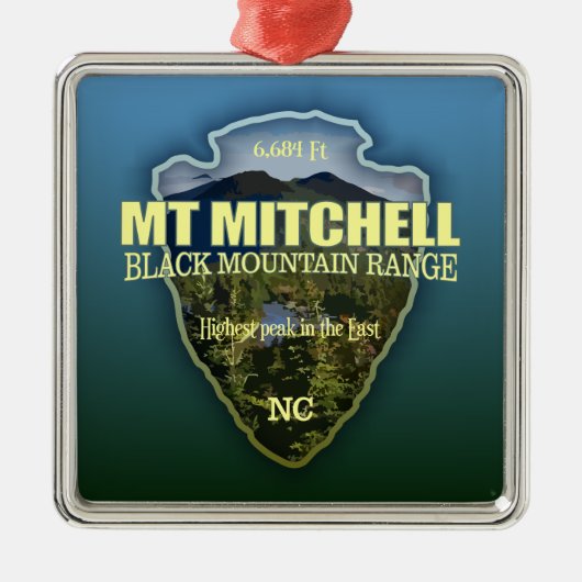 Mt Mitchell (Pfeilspitzen) Ornament Aus Metall (Vorne)