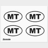 MT Montana Ovaler Aufkleber (Blatt)