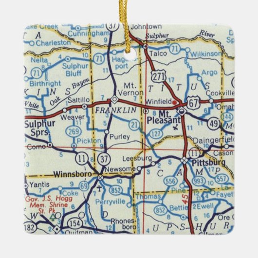 Mt Pleasant and Sulphur Springs Christmas Ornament (Vorderseite)