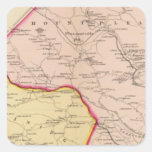 Mt Pleasure, Ossining, New York Quadratischer Aufkleber (Vorderseite)