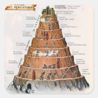 Mt Purgatory Illustration - auf Italienisch Quadratischer Aufkleber