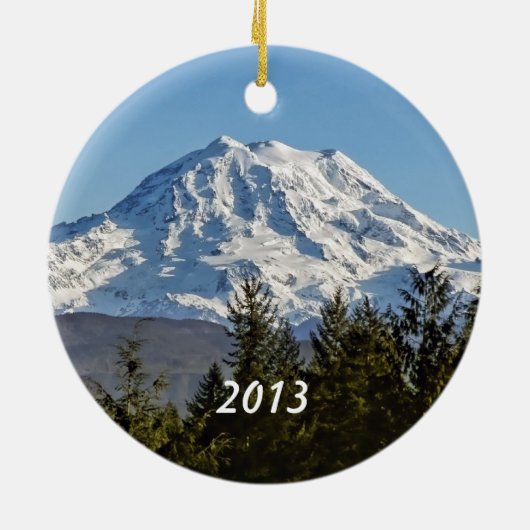 Mt. Rainier Andenken Keramik Ornament (Hinten)