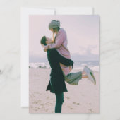 Mt. Rainier, Falling Snow Winter Wedding Einladung (Rückseite)